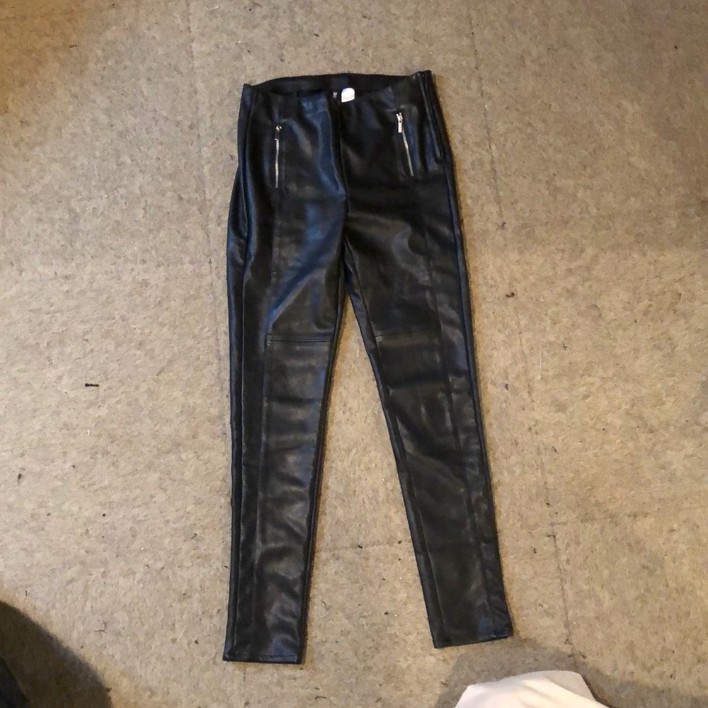 High waist leather pants